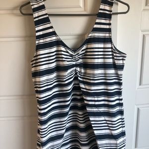 Navy Blue & Black striped tank top